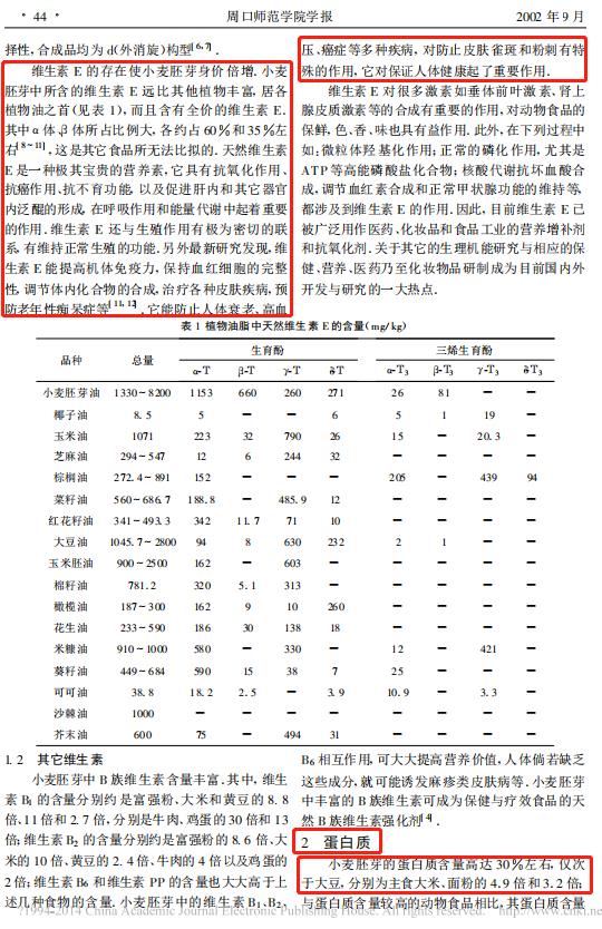 小麦胚芽营养成分及营养作用